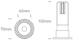 7W LED užglaistomas šviestuvas, baltas, 3000/3500/4000K, 10107JTR/W/V
