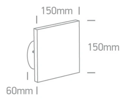7W sieninis šviestuvas, IP54, kvadratinis, 3000K, antracito spalvos, 67450A/AN/W