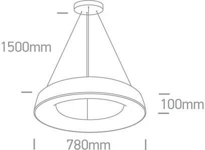 80W LED pakabinamas šviestuvas, baltas, 3000K, 62180NB/W/W