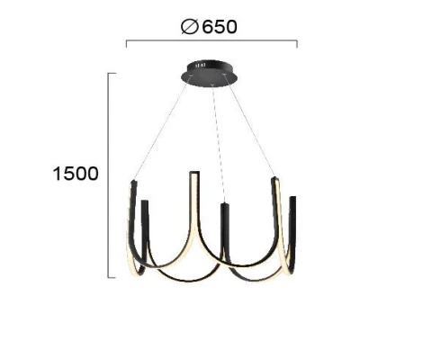 80W LED pakabinamas šviestuvas GLOBUS, juodu korpusu, 3000K, 4271500