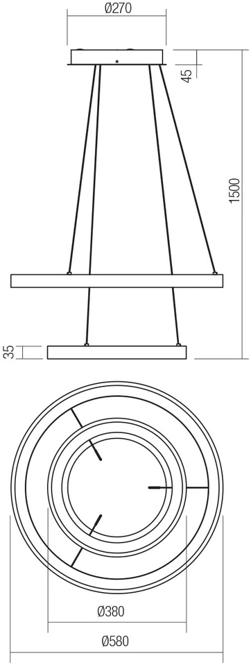 80W LED pakabinamas šviestuvas ICONIC, baltas, 3000/4000K, dimeriuojamas, 01-3917