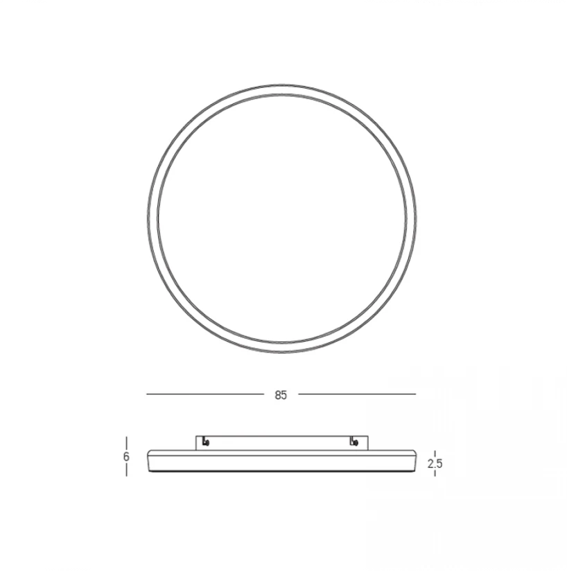 84W LED lubinis šviestuvas, juodas, 2700/3200/4000K, DALI, 25201