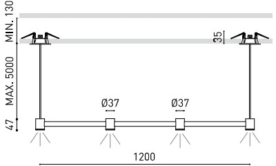 8,4W LED pakabinamas šviestuvas ART MODULAR 4, juodas, 2700K, 120cm