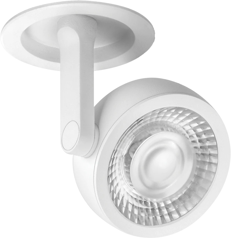 8,5W įleidžiamas šviestuvas SIX S RECESSED, baltas, 3000K, 34°, su maitinimo šaltiniu