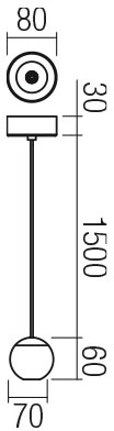 8,5W LED pakabinamas šviestuvas OBO, žalvario sp., 3000K, 01-2806