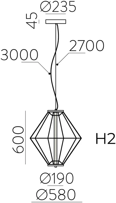 8,5W LED pakabinamas šviestuvas TOTEM, juodas, 2700K, C4050190N