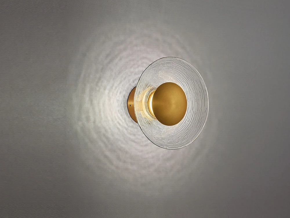Viokef 8,6W LED sieninis šviestuvas GLAMOUR, skaidrus/aukso sp., 2800K, 4241100