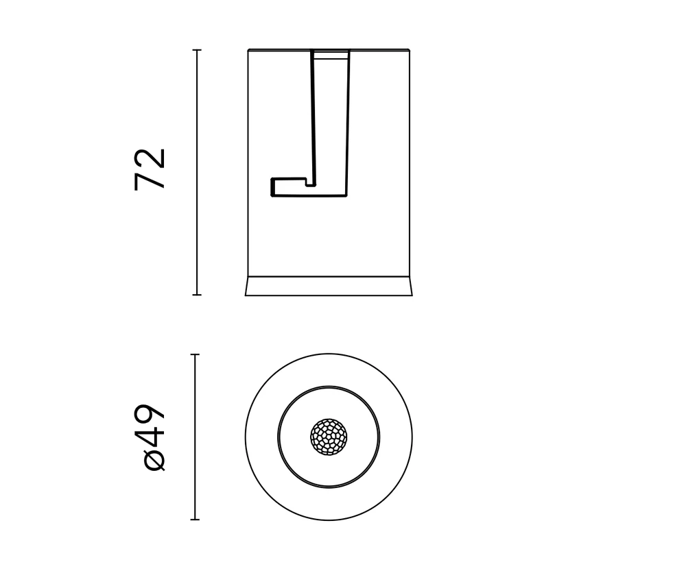 8,8W LED šviestuvo modulis LIGHT SHADOW PRO Ø45, juodas, 3000K, 31°