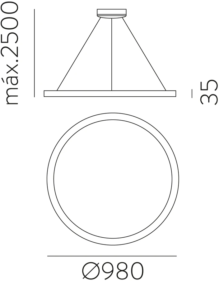 89W LED pakabinamas šviestuvas GRACE, juodas, 2700/3000/4000K, dimeriuojamas, C3848472NDT