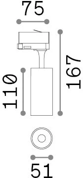 8W LED akcentinis šviestuvas į 3 fazių bėgelius FOX, juodas, 2700K, 340838