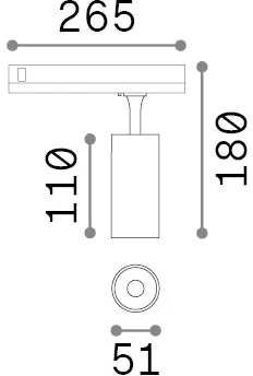 8W LED akcentinis šviestuvas į 3 fazių bėgelius FOX, baltas, 4000K, dimeriuojamas, 340869