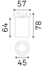 8W LED akcentinis šviestuvas į linijinės sistemos bėgelį DEVA, juodas, 3000K, 332819