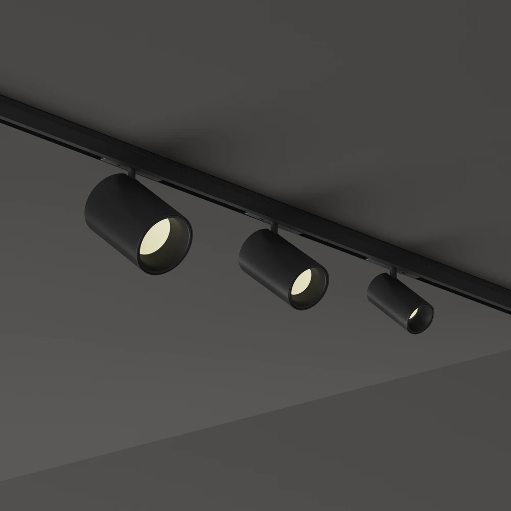 8W LED akcentinis šviestuvas į linijinės sistemos bėgelį DEVA, juodas, 4000K, reguliuojamas, 370149