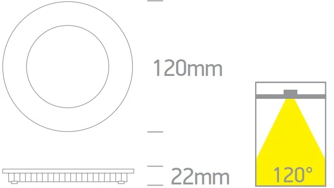 8W LED įleidžiama panelė, balta, 3000/4000/5700K, 10108FA/W/V