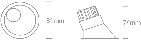 8W LED įleidžiamas šviestuvas, baltas, 3000K, 10108A/W/W