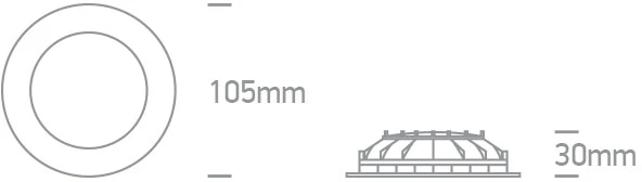 8W LED įleidžiamas šviestuvas, baltas, 3000K, 10108FD/W/W
