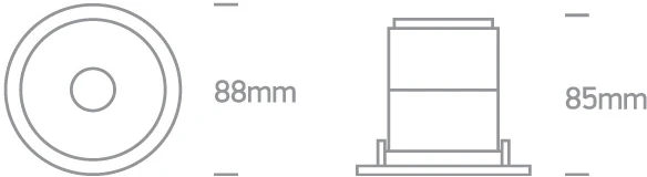 8W LED įleidžiamas šviestuvas, baltas, 3000K, 10108D1/W/W