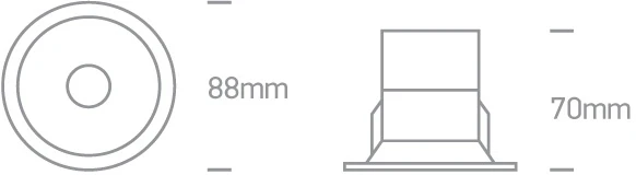 8W LED įleidžiamas šviestuvas, juodas, 3000K, 10108D/B/W