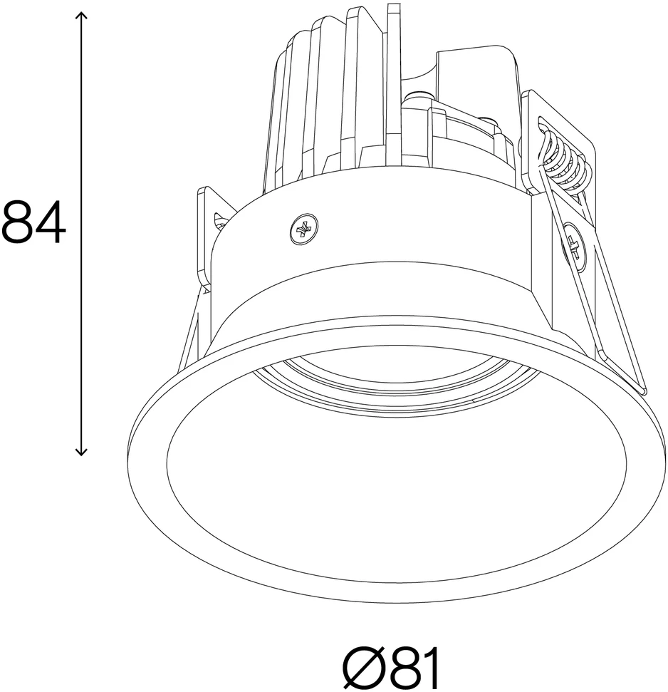 8W LED įleidžiamas šviestuvas TURTA, baltas, 3000K, dimeriuojamas