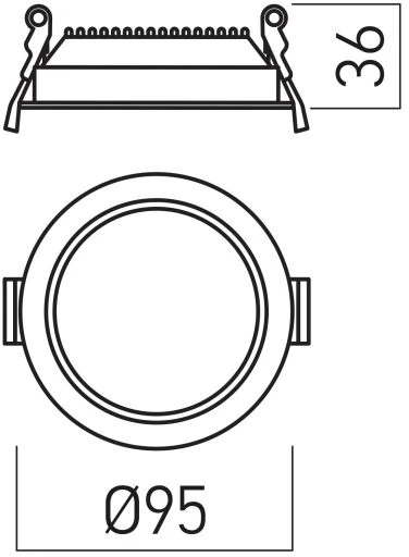 8W LED įleidžiamas šviestuvas XEVO ROUND, matinės baltos sp., 3000/4000/6000K