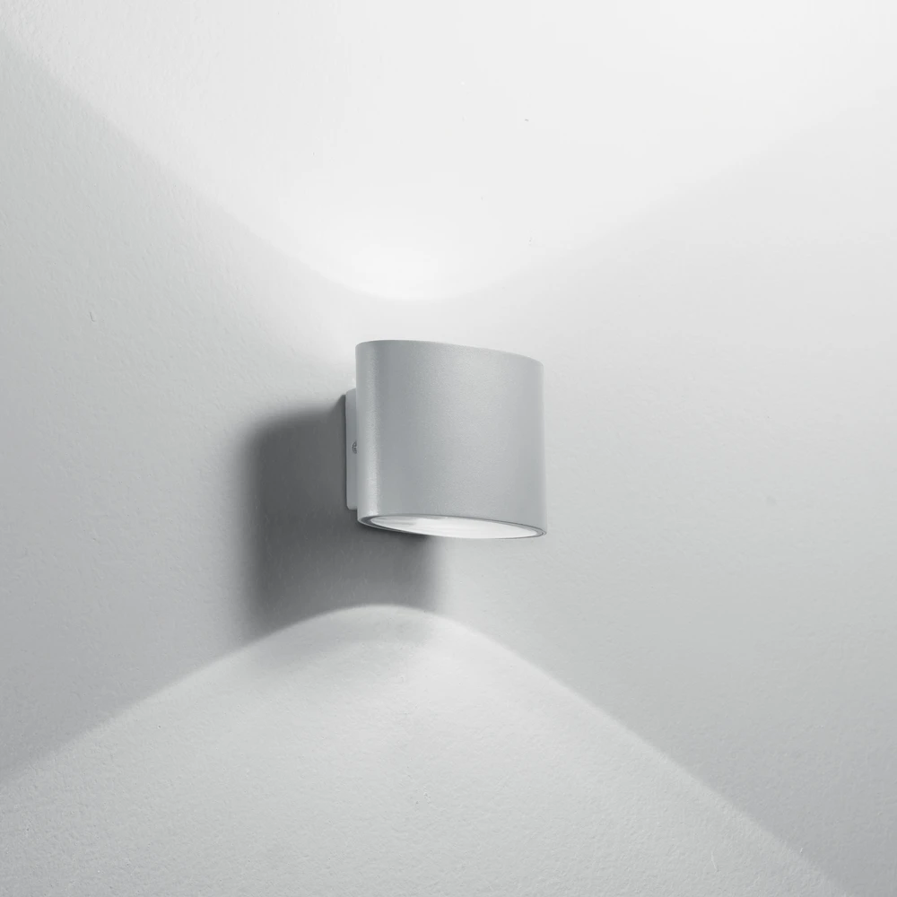 8W LED lauko sieninis šviestuvas BOXTER, sidabro sp., CCT, IP44