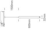 8W LED pakabinamas šviestuvas į 3 fazių bėgelius, juodas, 3000K, 63108AT/B/W