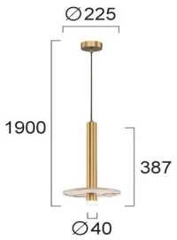 8W LED pakabinamas šviestuvas LEANDROS, aukso sp., 3000K, 4320101