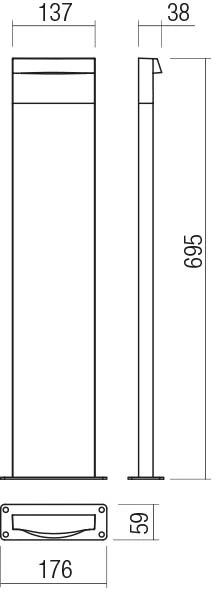 8W LED pastatomas lauko šviestuvas POLIFEMO, tamsiai rudas, 3000K, IP65, 90429