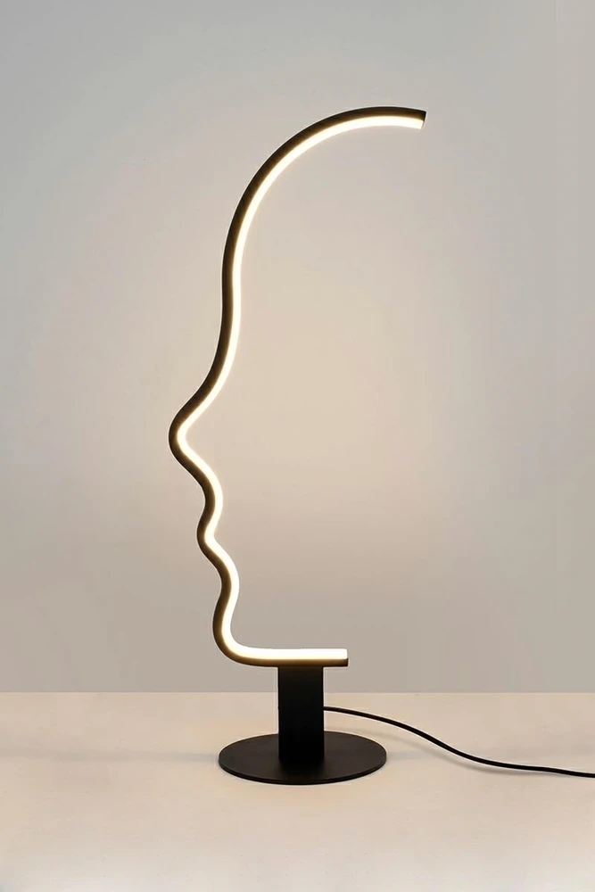 8W LED pastatomas šviestuvas FACE TABLE, juodas, 3000K