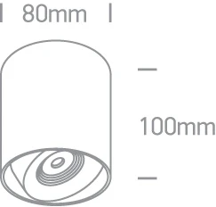 Lubinis šviestuvas 8W LED paviršinis šviestuvas, baltas, 3000K, dimeriuojamas, 12108X/W/W