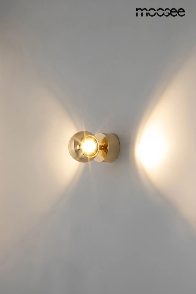 8W LED sieninis šviestuvas EOS, aukso sp., 3000K, dimeriuojamas