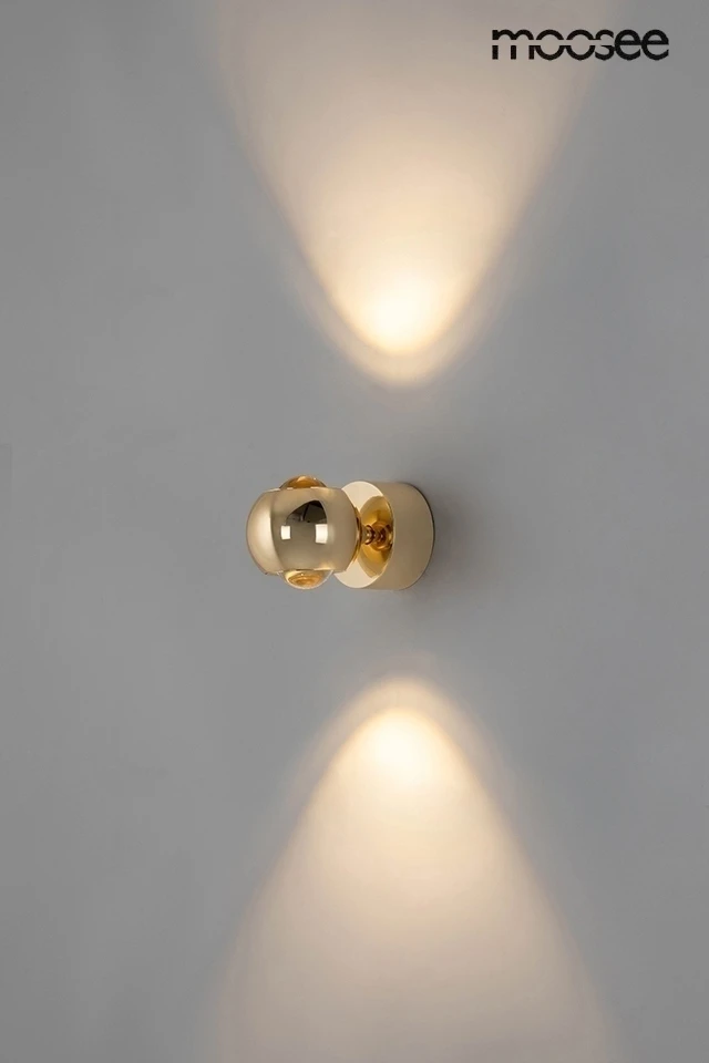 8W LED sieninis šviestuvas EOS, aukso sp., 3000K, dimeriuojamas