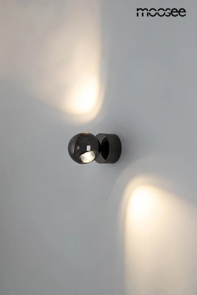 8W LED sieninis šviestuvas EOS, tamsaus chromo sp., 3000K, dimeriuojamas