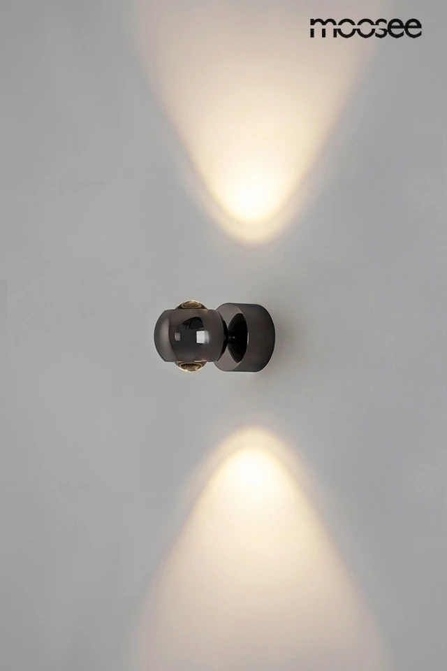 8W LED sieninis šviestuvas EOS, tamsaus chromo sp., 3000K, dimeriuojamas