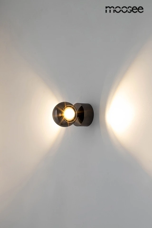 8W LED sieninis šviestuvas EOS, tamsaus chromo sp., 3000K, dimeriuojamas
