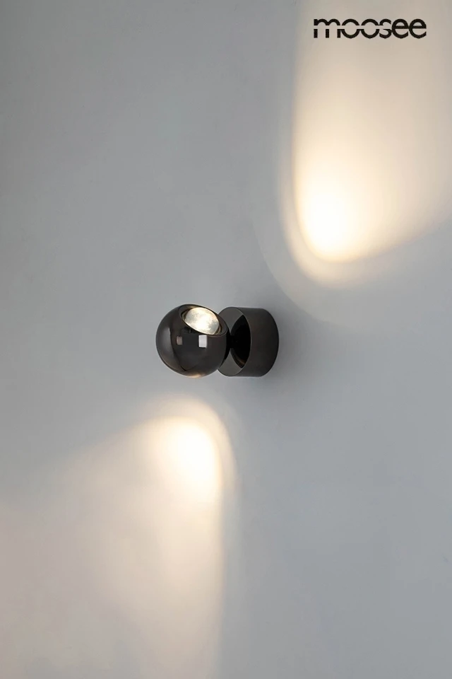 8W LED sieninis šviestuvas EOS, tamsaus chromo sp., 3000K, dimeriuojamas
