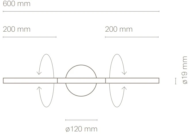 8W LED sieninis šviestuvas LINES, 60cm, nikelio sp., 3000K