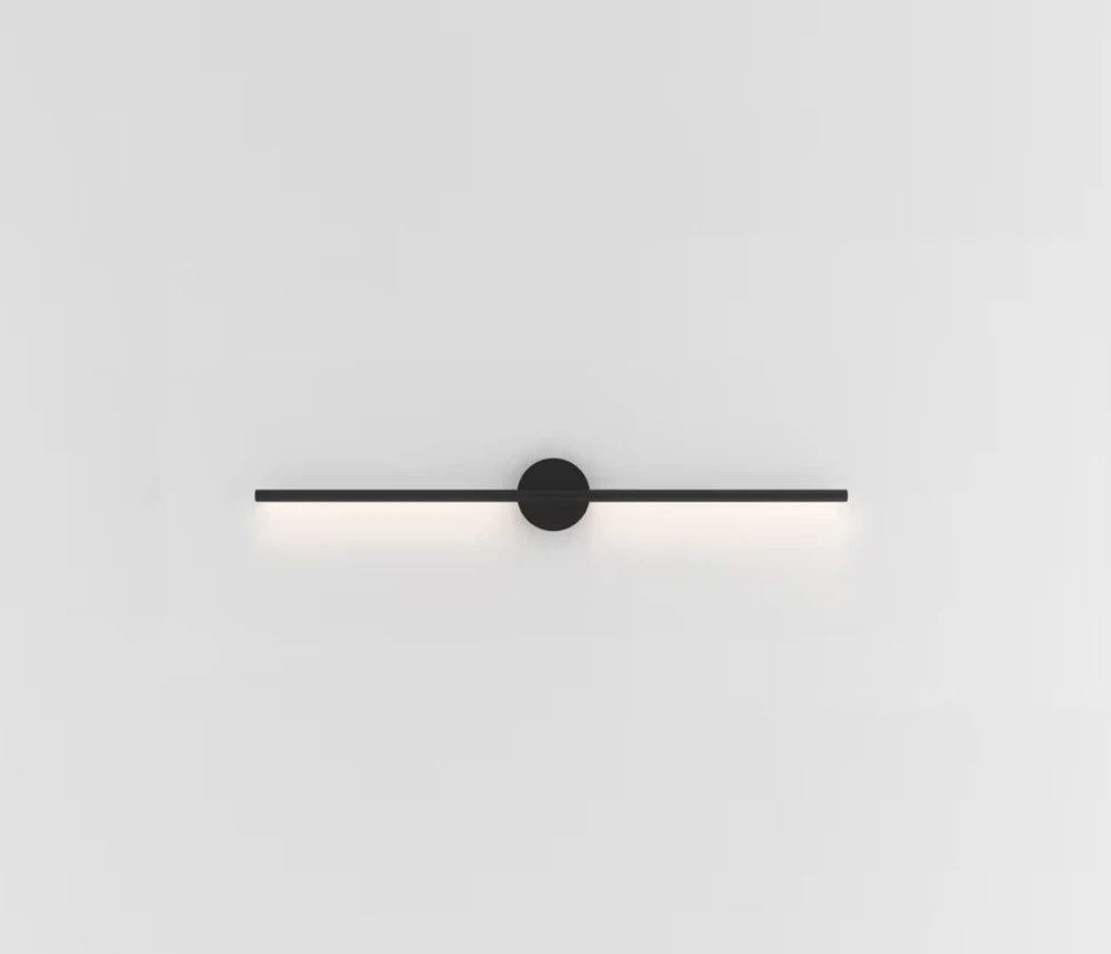 8W LED sieninis šviestuvas LINES, 60cm, juodas, 3000K