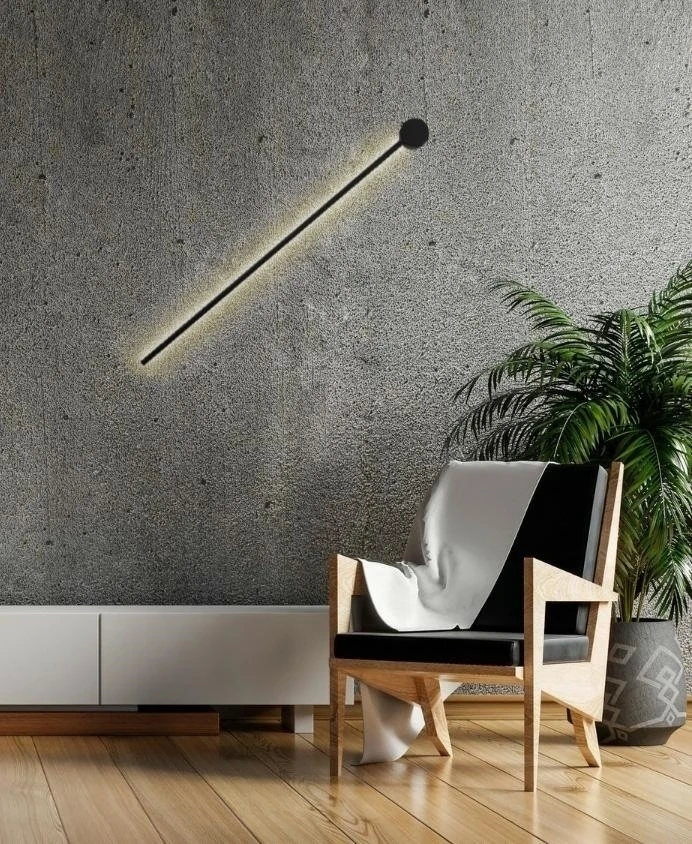 8W LED sieninis šviestuvas OMBRE 60, juodas, 3000K
