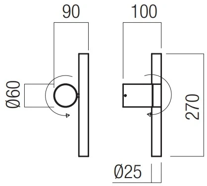 8W LED sieninis šviestuvas PRAXI, juodas, 3000K, dimeriuojamas, 01-3983