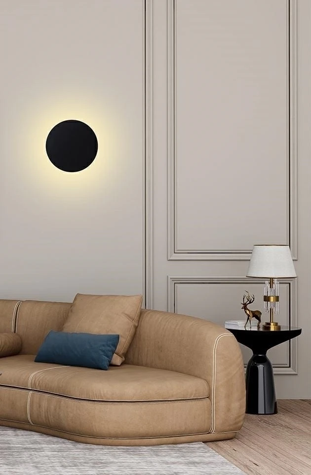 8W LED sieninis šviestuvas SHADOW SUN 30, juodas, 3000K, su jutikliu - šviestuvas įjungiamas/išjungiamas prisilietus