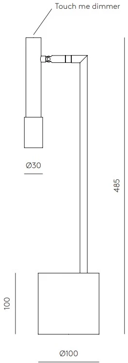 8W LED stalinis šviestuvas YCRO, matinės juodos sp., 2700K, dimeriuojamas