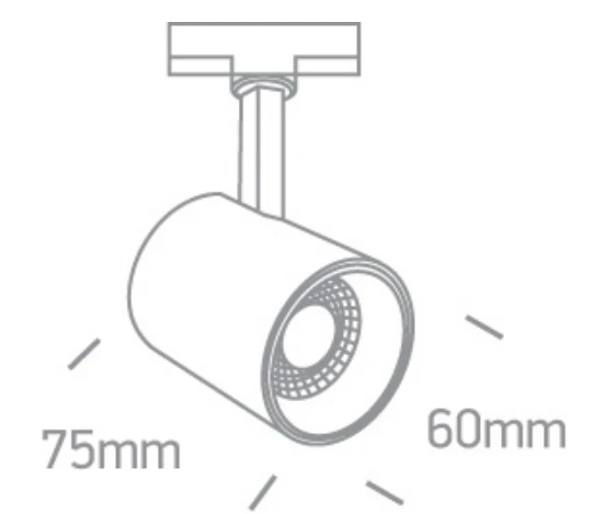 8W LED šviestuvas į bėgelius, baltas, 3000K, 65646T/W/W