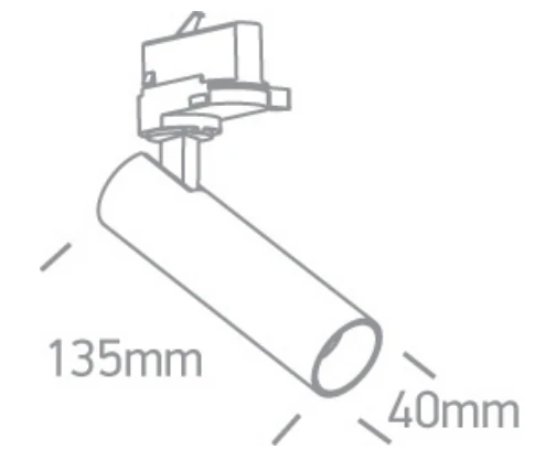 8W LED šviestuvas į bėgelius, baltas, 3000K, dimeriuojamas, 65108T/W/W