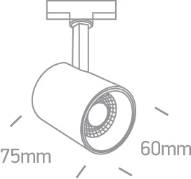 8W LED šviestuvas į bėgelius, juodas, 3000K, 65646T/B/W