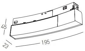 8W LED šviestuvas į lenktus magnetinius bėgelius ZAMBELIS, juodas, 3000K, 120cm diametro, DALI, 22105
