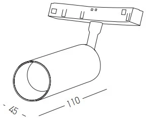 8W LED šviestuvas į lenktus magnetinius bėgelius ZAMBELIS, juodas, 3000K, DALI, 22106