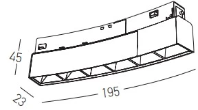 8W LED šviestuvas į lenktus magnetinius bėgelius ZAMBELIS, juodas, 3000K, DALI, 60cm diametro, 22092