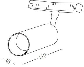 8W LED šviestuvas į magnetinę sistemą ZAMBELIS, juodas, 3000K, DALI, 22101