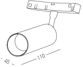 8W LED šviestuvas į magnetinę sistemą ZAMBELIS, juodas, 3000K, DALI, 22094